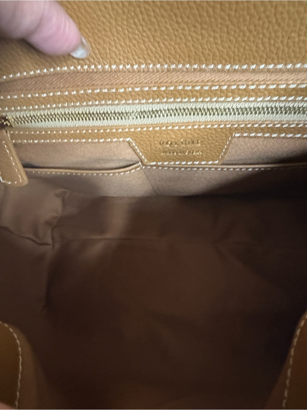 Polene  Numero Un Edition Trio Camel Tan & Cream Leather Crossbody Women's Bag - Picture 15 of 17